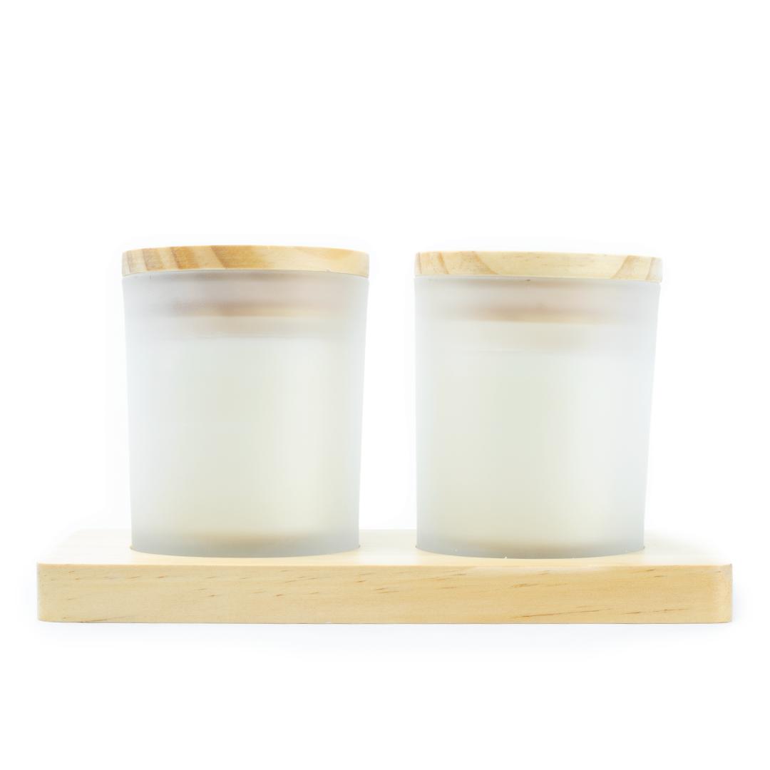 Candlle set Bast Wood front