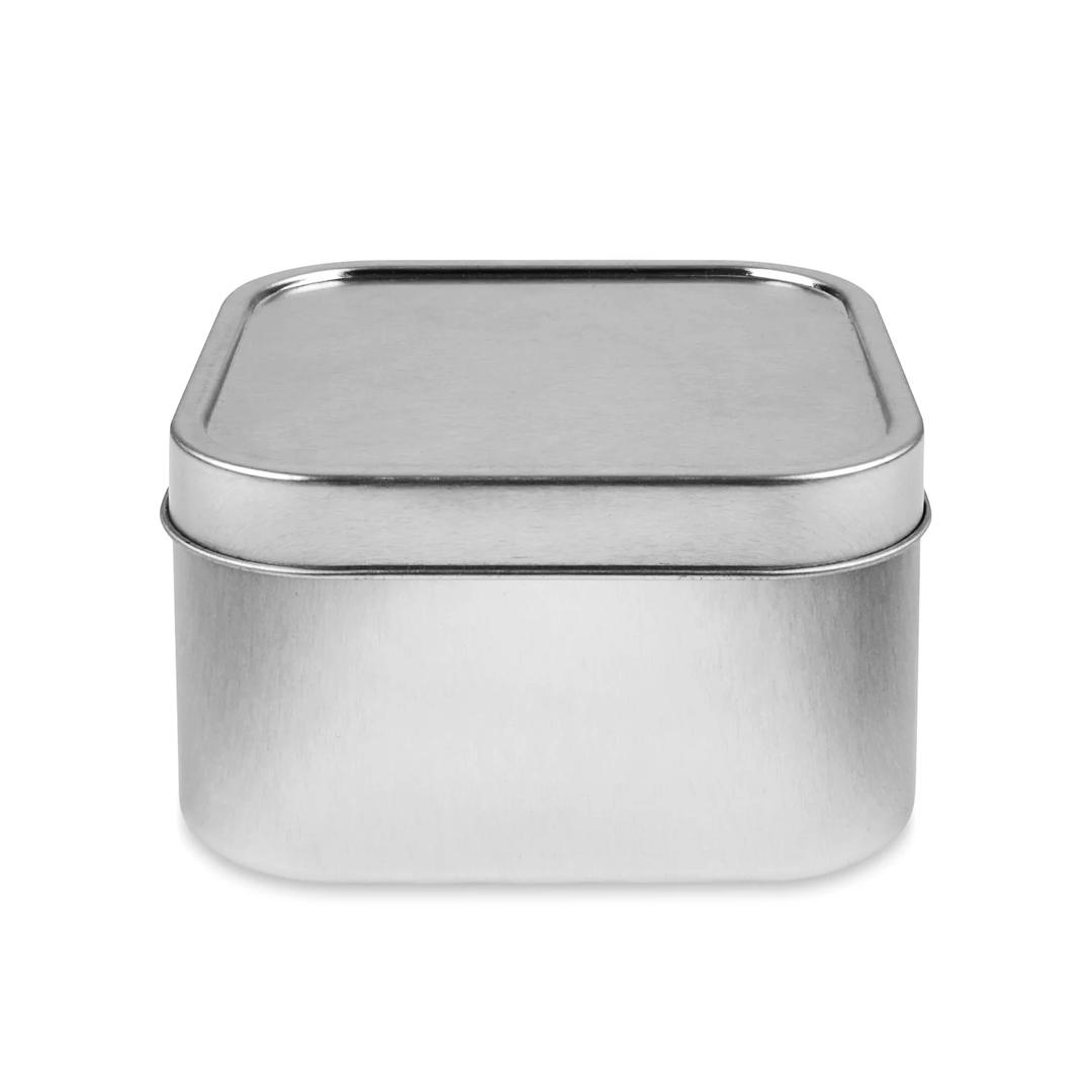 16 oz Metal Box Silver Frente