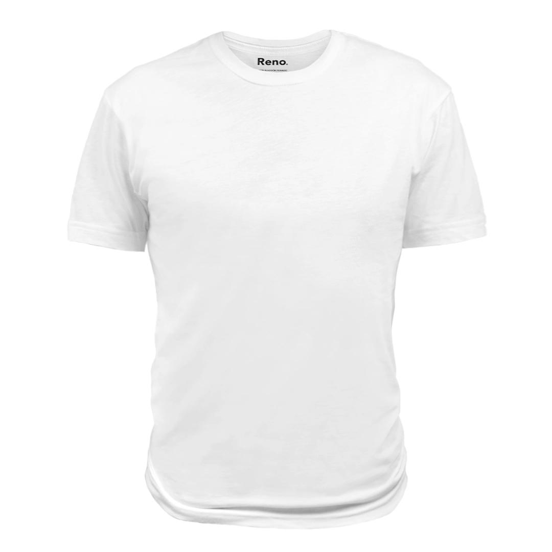  Round Neck Men's T-shirt White front
