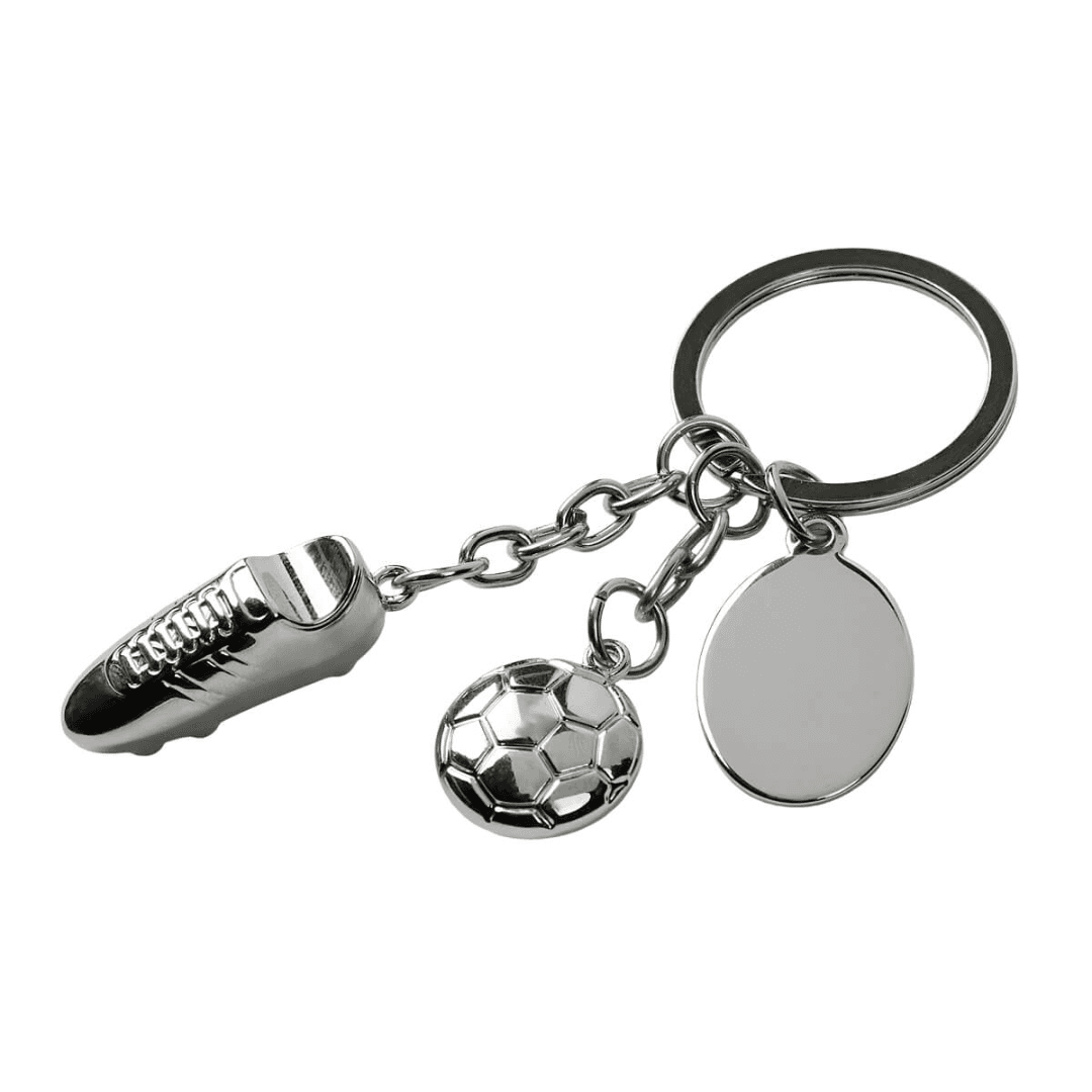 Football Icon Keychain Silver Frente