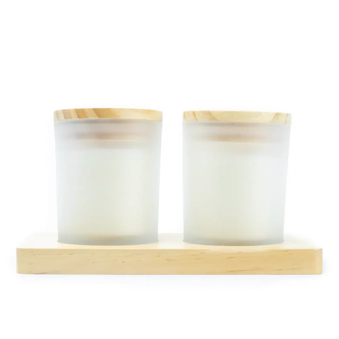 Candlle set Bast Wood front