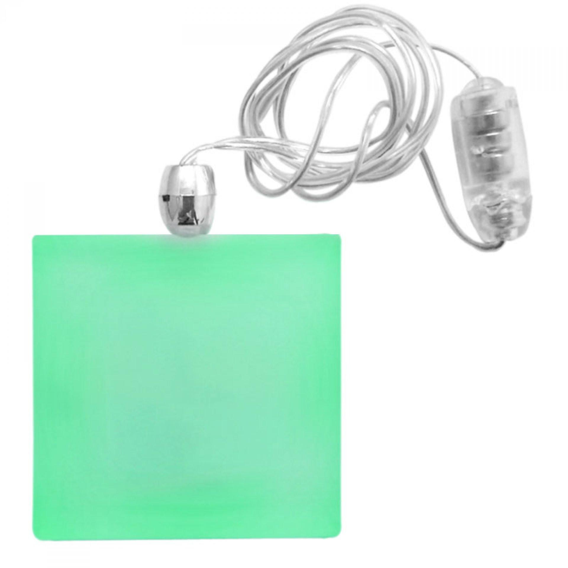 Collar luminoso cuadrado VERDE front
