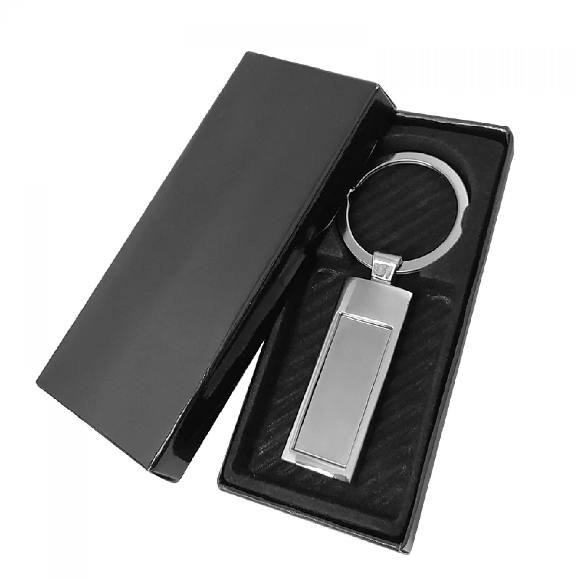 Llavero ejecutivo rectangular no 2 PLATA front