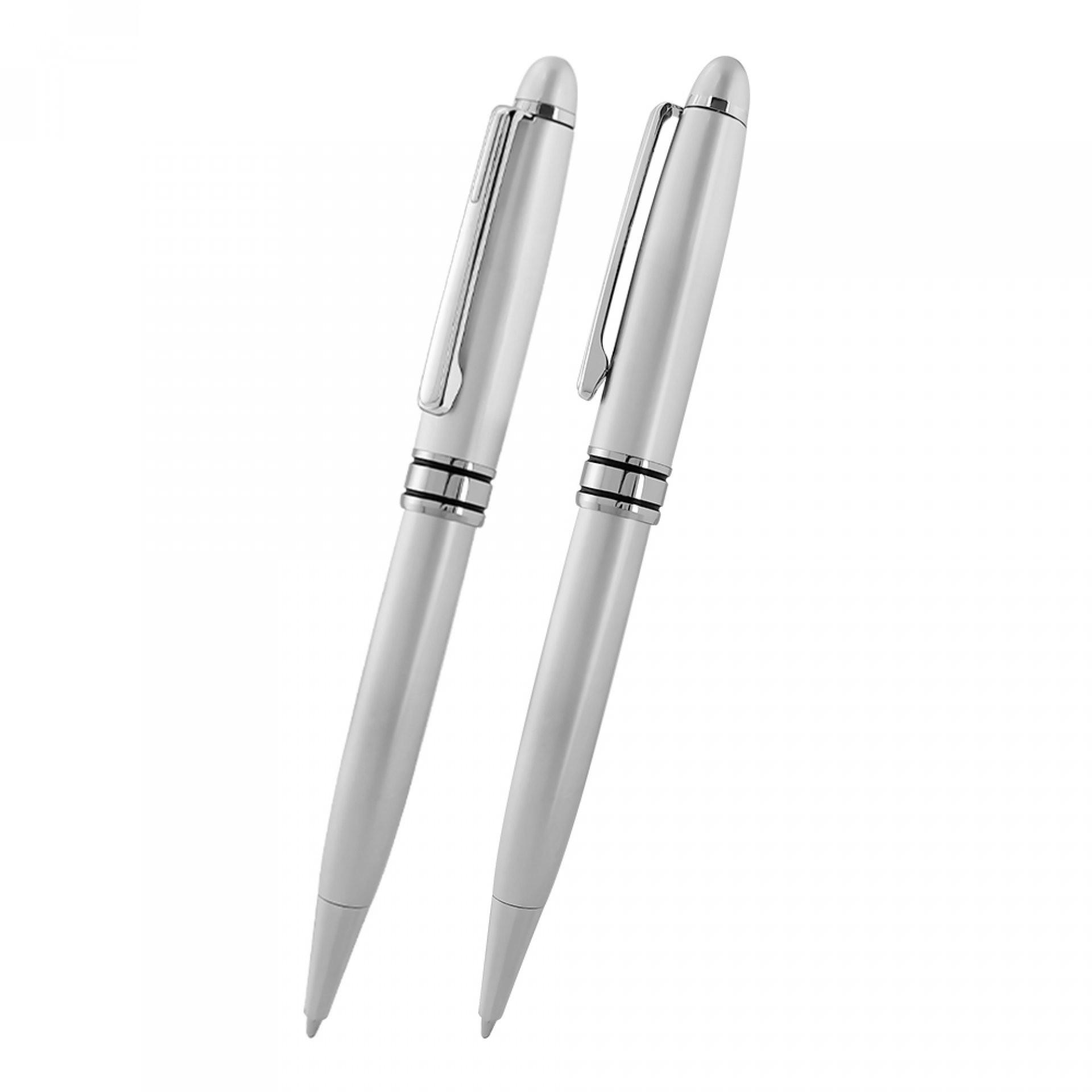 Boligrafo blanc PLATA front