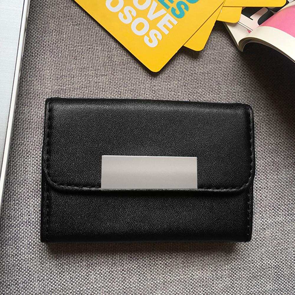 Porta tarjetas en cuero NEGRO miniatura 3