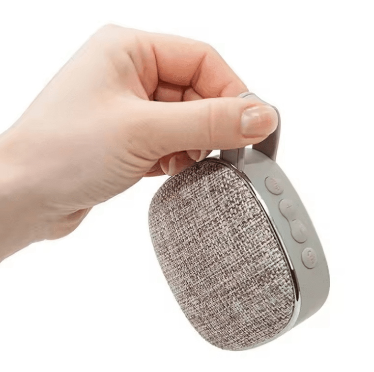 Parlante cloth radio fm GRIS front