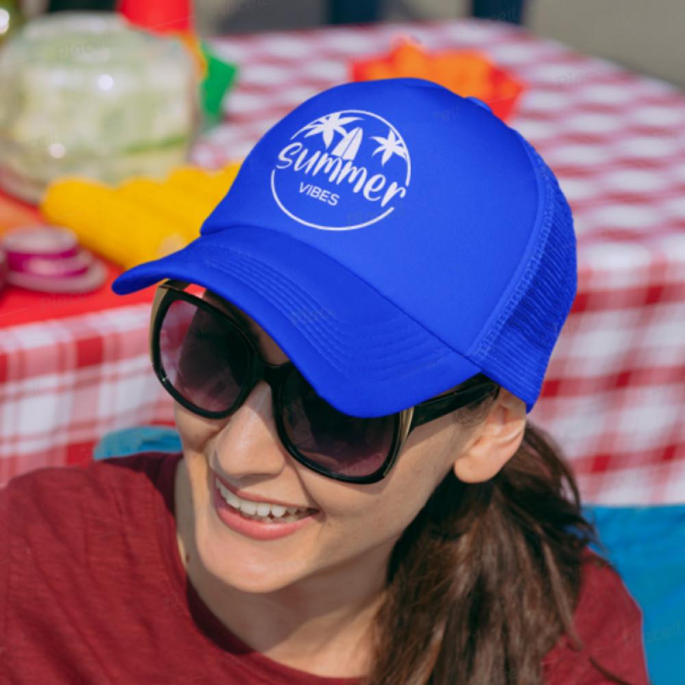 Gorras trucker 1 color AZUL REY miniatura 4