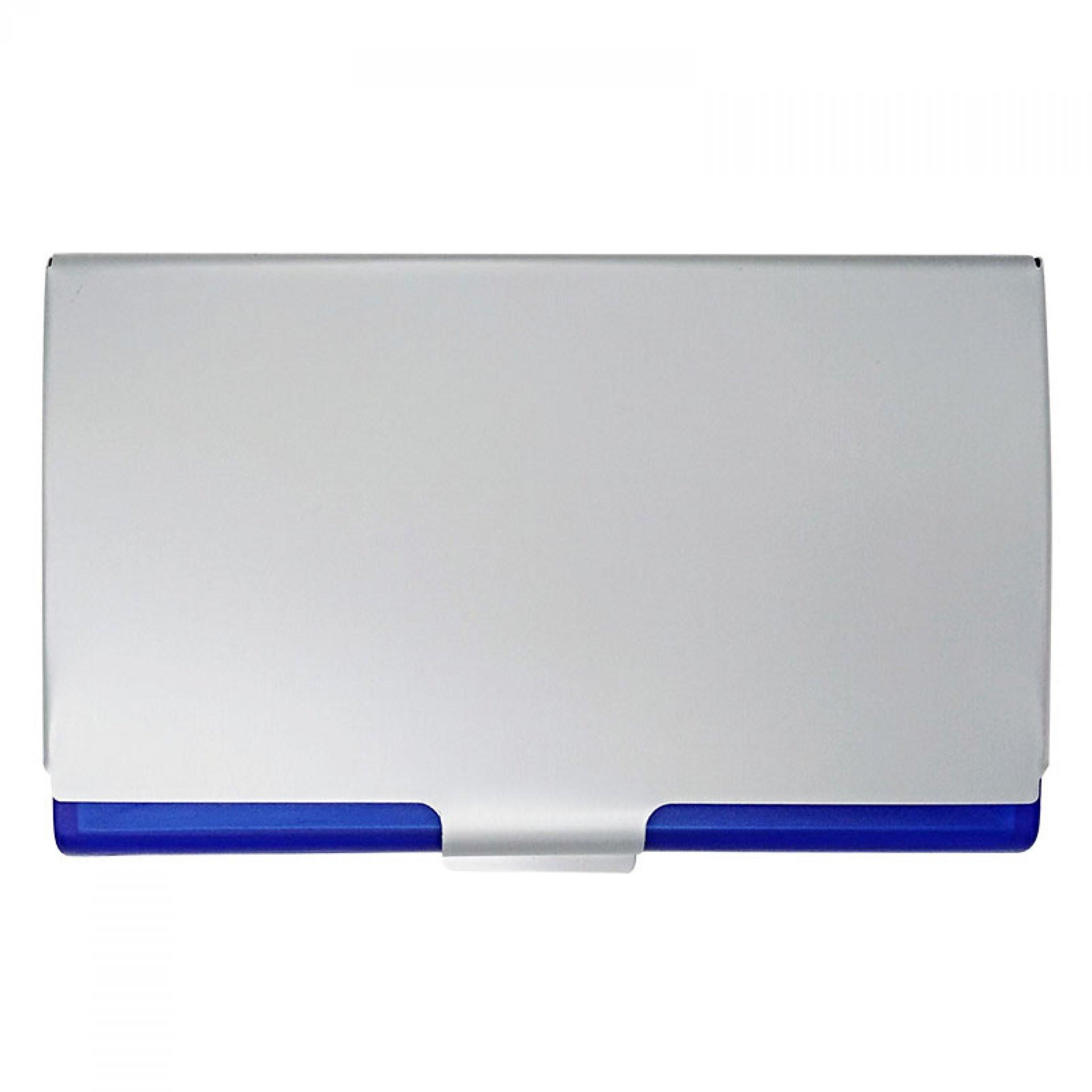 Porta tarjetas aluminio AZUL front