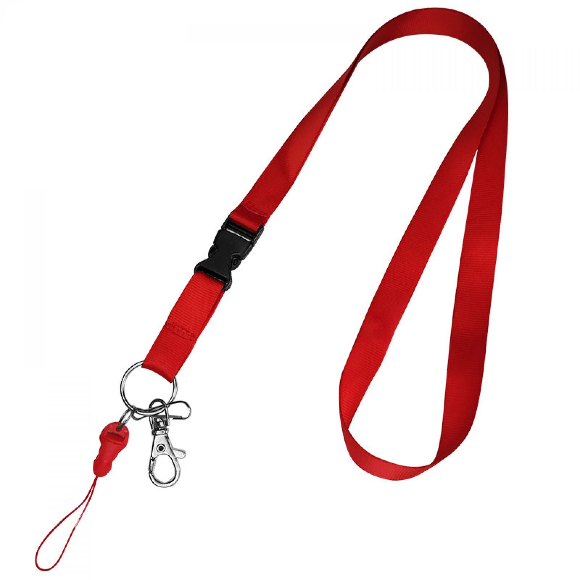 Cinta porta carnet sin boton de emergencia ROJO front