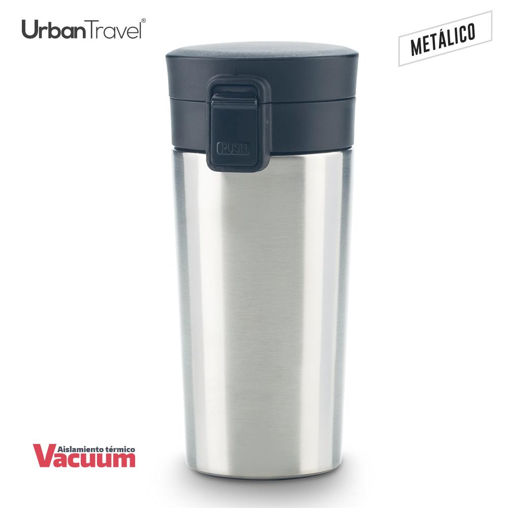 Mug metalico doble pared coffee urban travel 380ml Azul miniatura 5