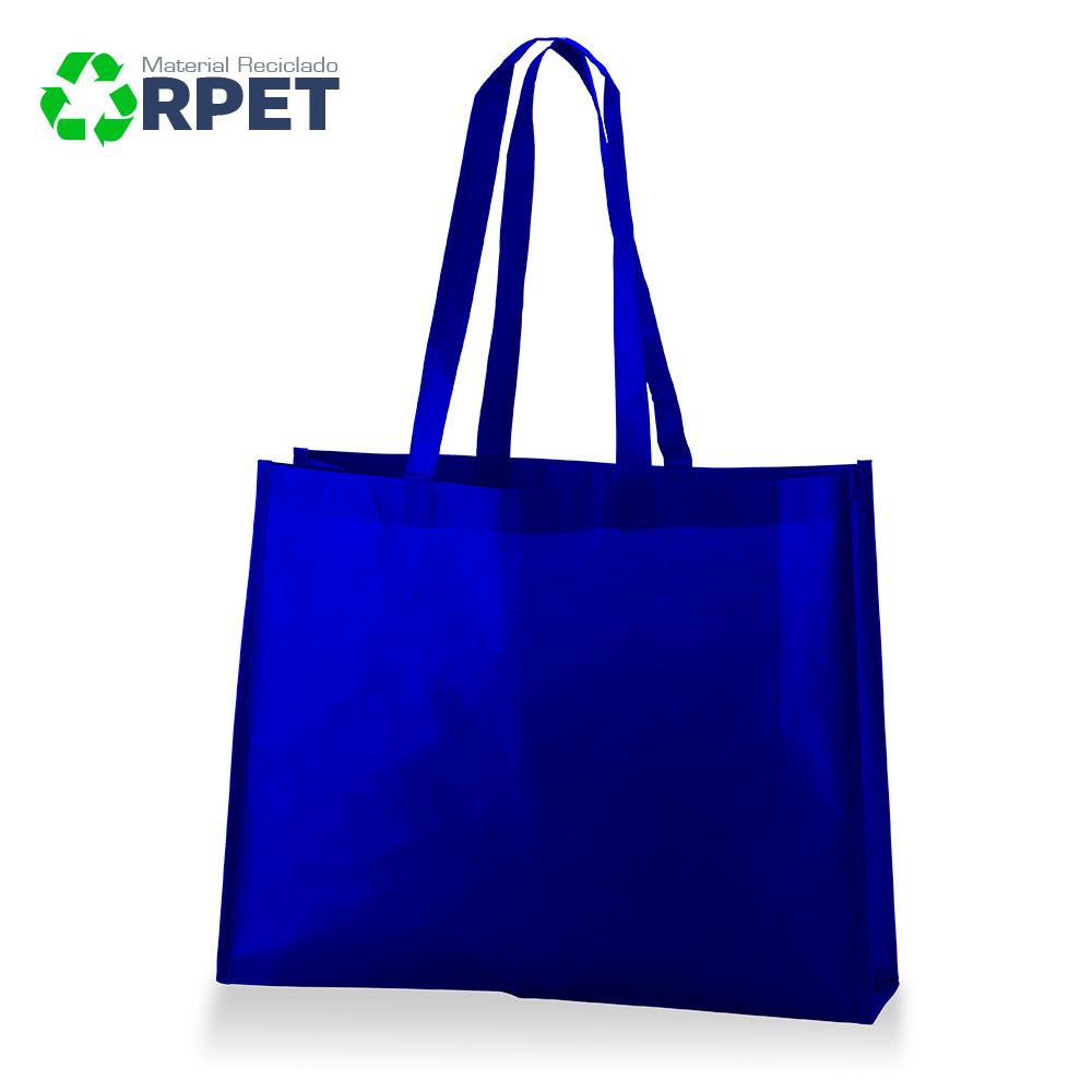 Bolsa ecologica laminada en rpet Azul Royal miniatura 4