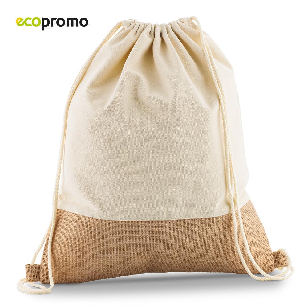 Sporty bag eco yute (280gr) Natural front