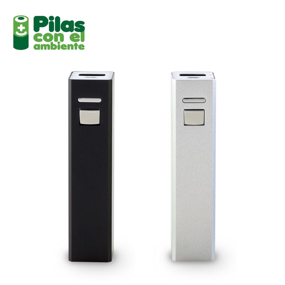 Pila recargable power bank con boton 2200mah Azul miniatura 3