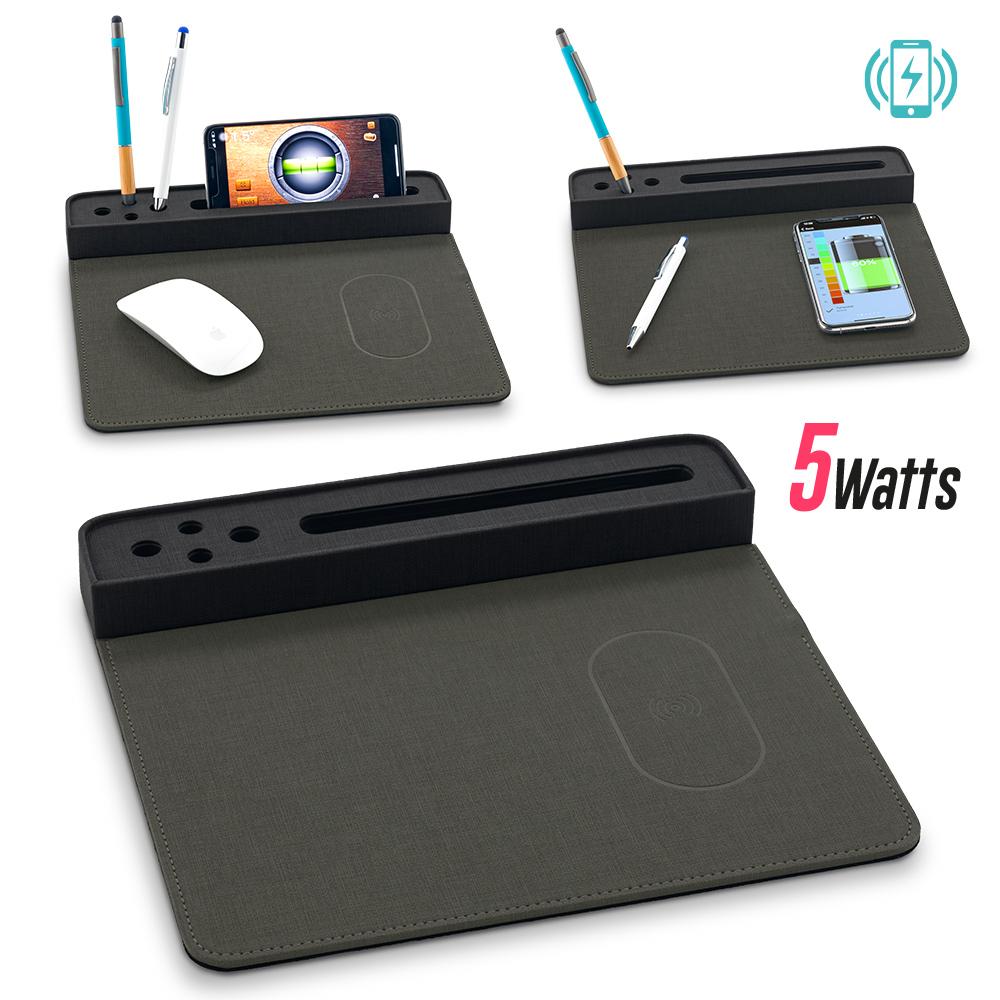 Mouse pad con cargador inalambrico mylo Gris front