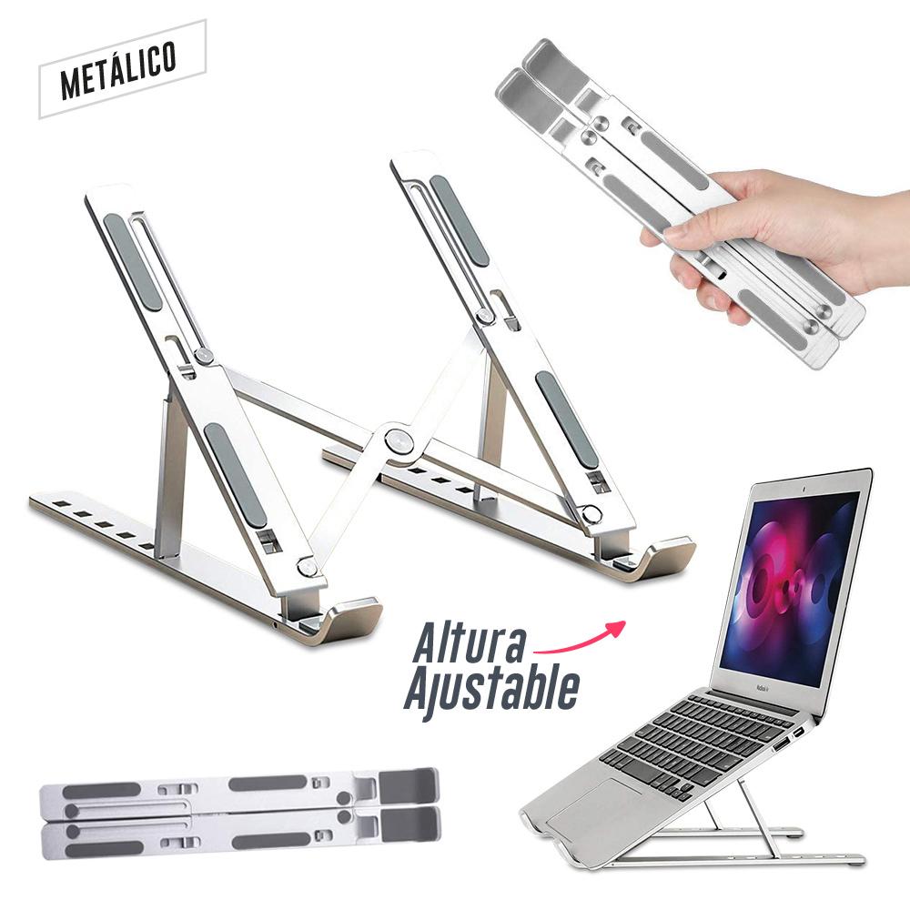 Soporte metalico para portatil aluminium ii Silver front