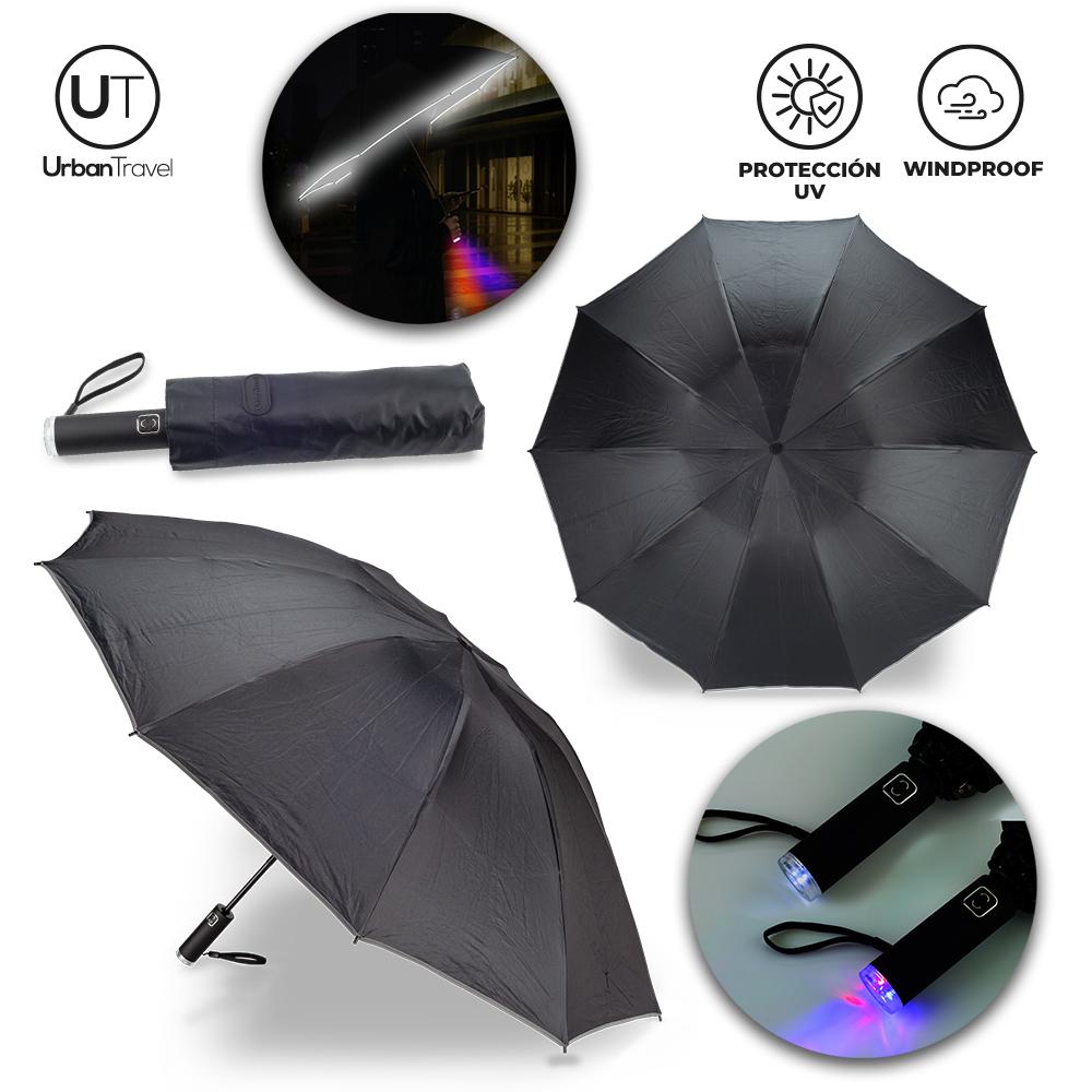 Paraguas autolight 23 urban travel Negro front