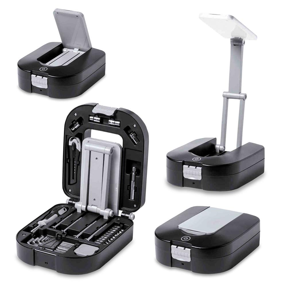 Set de herramientas con lampara led - oferta oferta Negro front
