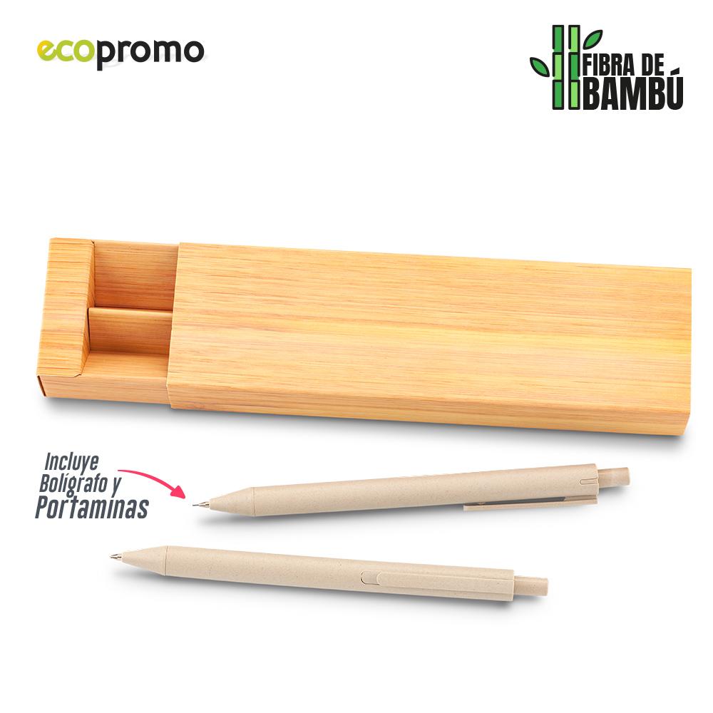 Set boligrafo y portaminas dakota eco Bamboo miniatura 3