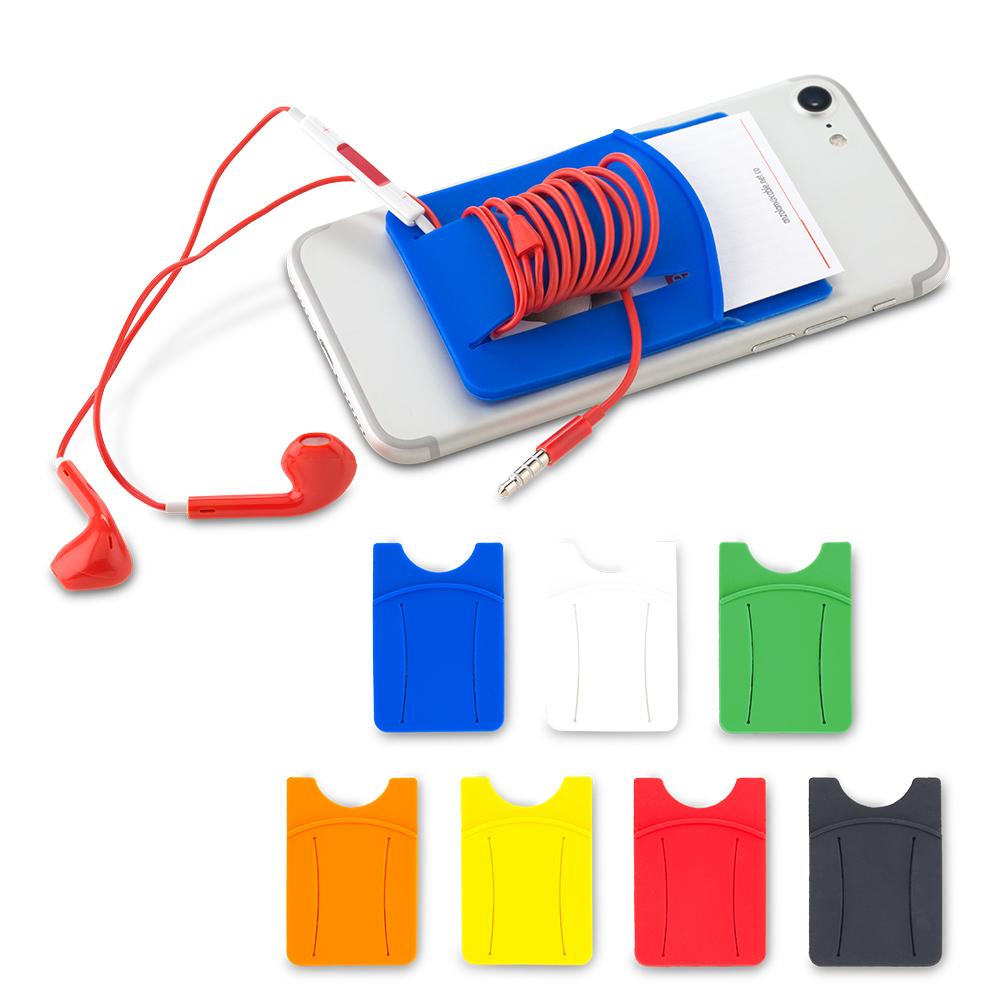 Portatarjetas con organizador de cables Amarillo front