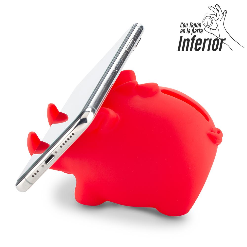 Alcancia piggy con portacelular Blanco miniatura 3