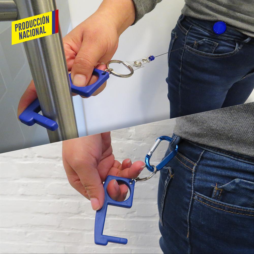 Llavero plastico multiusos anticontacto - produccion nacional produccion nacional Azul Argolla Economica miniatura 15