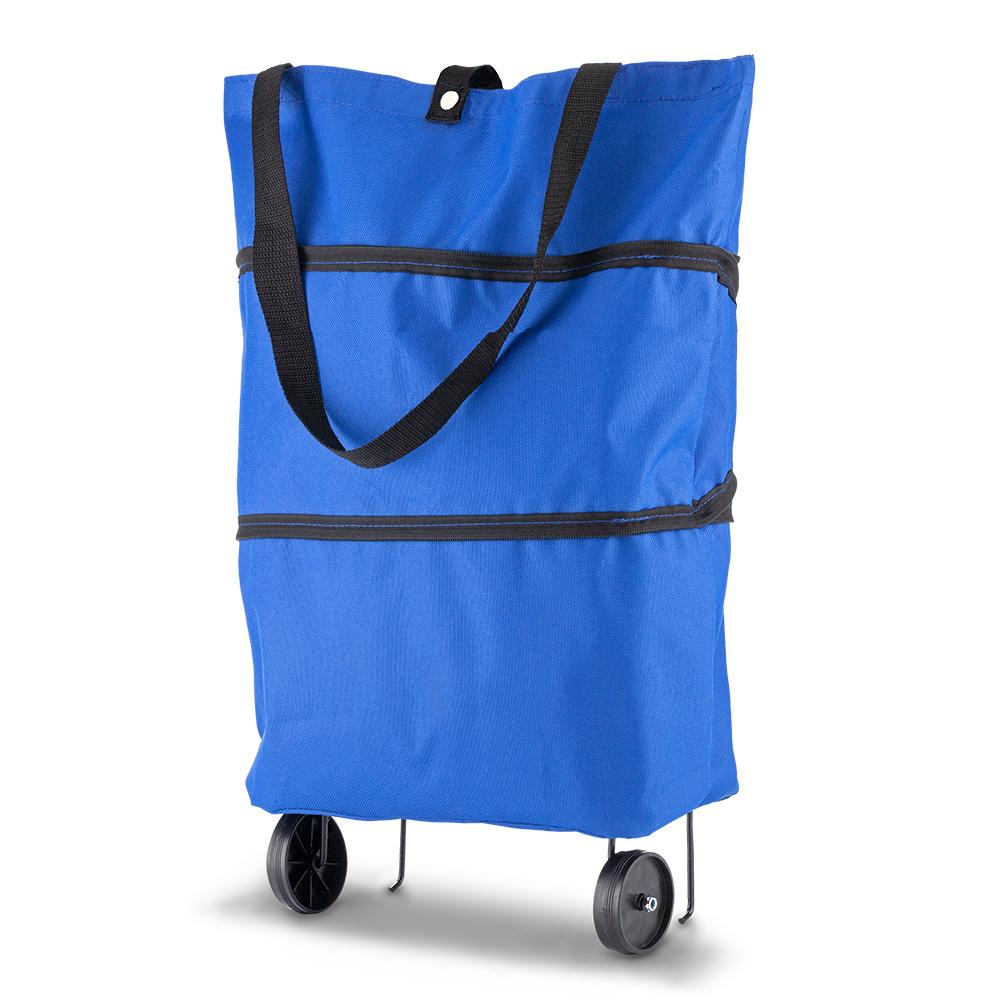 Carrito shopping bag zipper Azul Royal miniatura 3