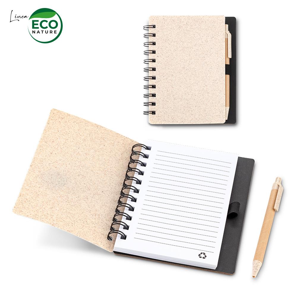 Libreta con boligrafo leroy eco Natural front