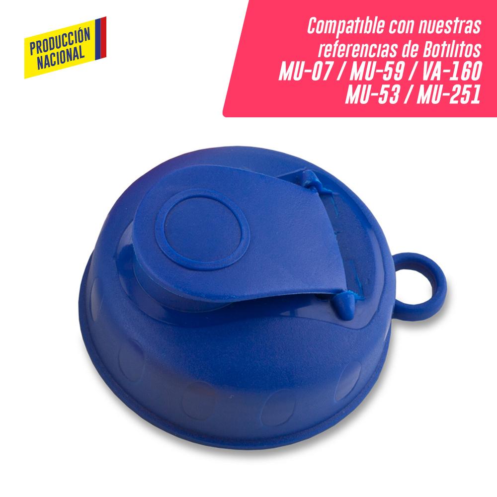 Tapa pestaña para botilito mu-07 - mu-59 produccion nacional Blanca miniatura 4