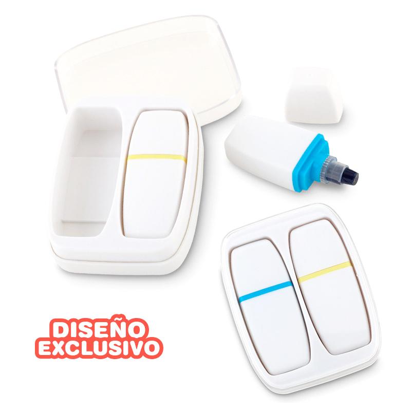 Estuche para 2 resaltadores en cera adam Blanco front