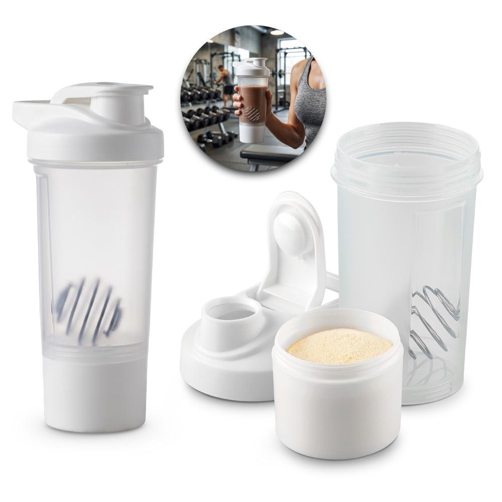 Mug shaker protein 400ml nuevo Blanco front