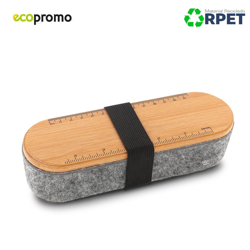 Estuche con portacelular rpet Gris miniatura 4