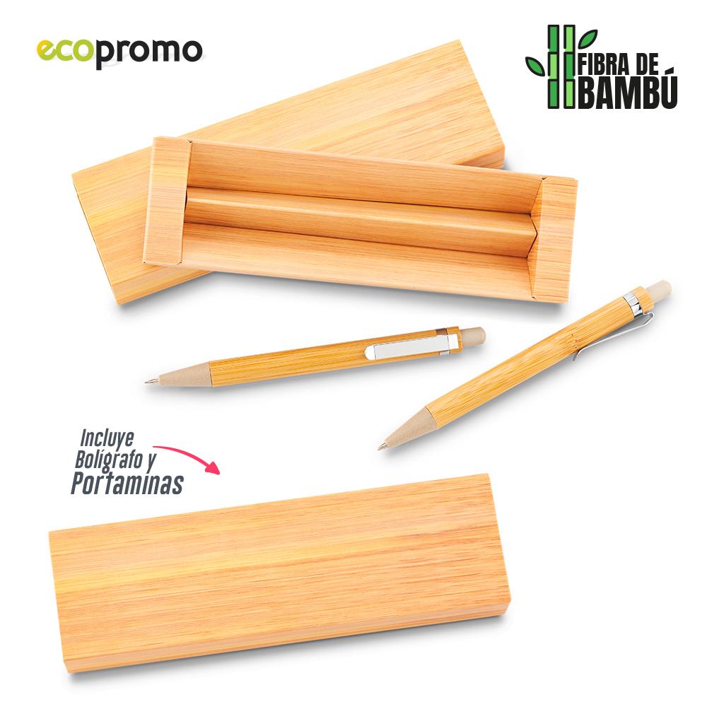 Set boligrafo y portaminas bamboo Bamboo Caja 17.3 x 5.3 x 2 cm front
