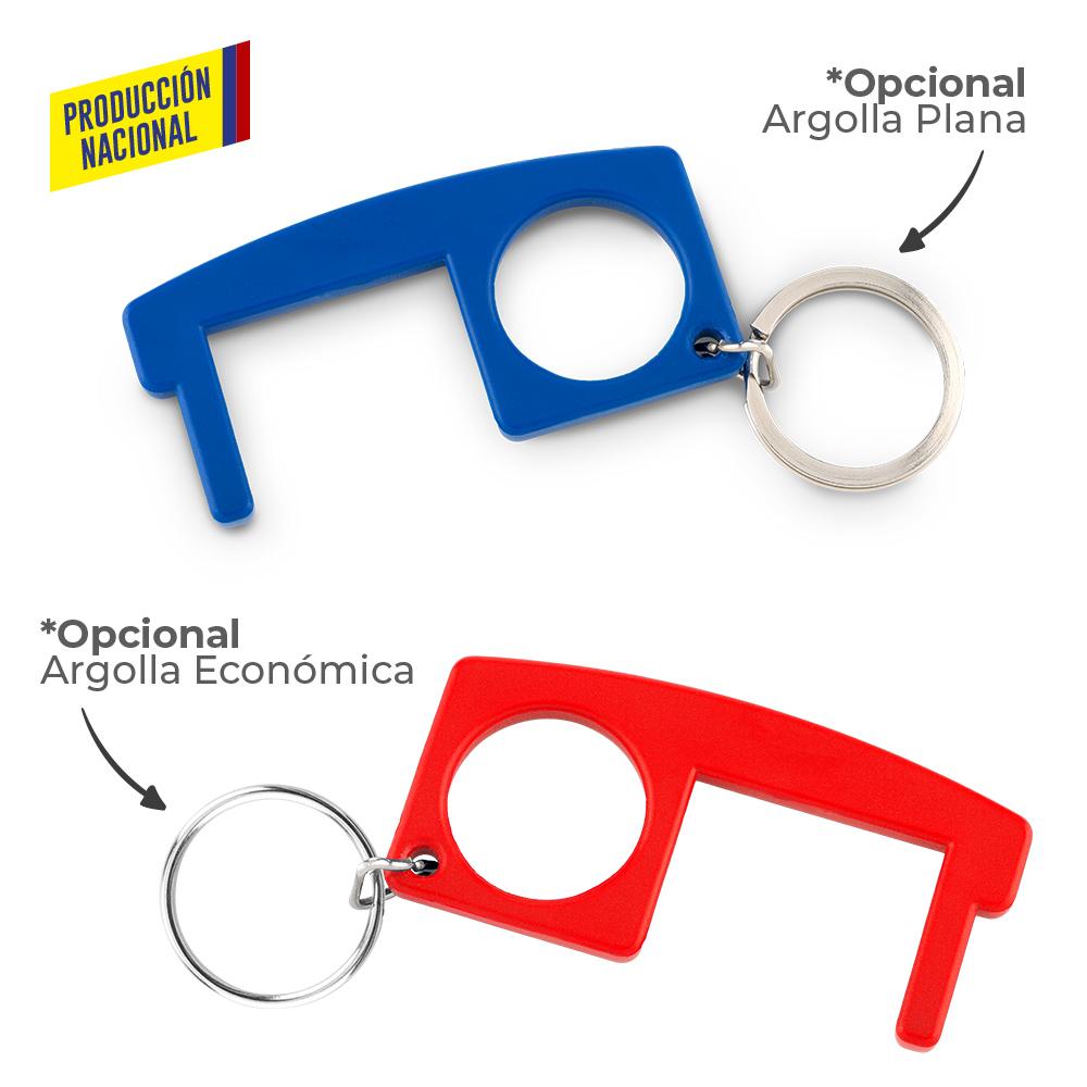 Llavero plastico multiusos anticontacto - produccion nacional produccion nacional Azul Argolla Economica front