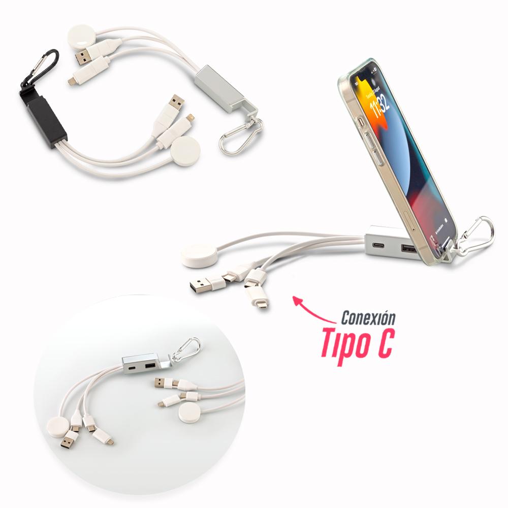Cable multicargador steffen Silver front