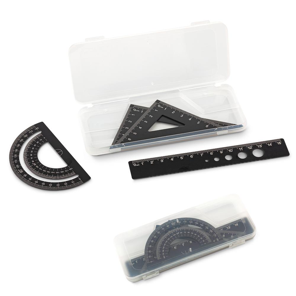 Set de reglas metálicas Negro front