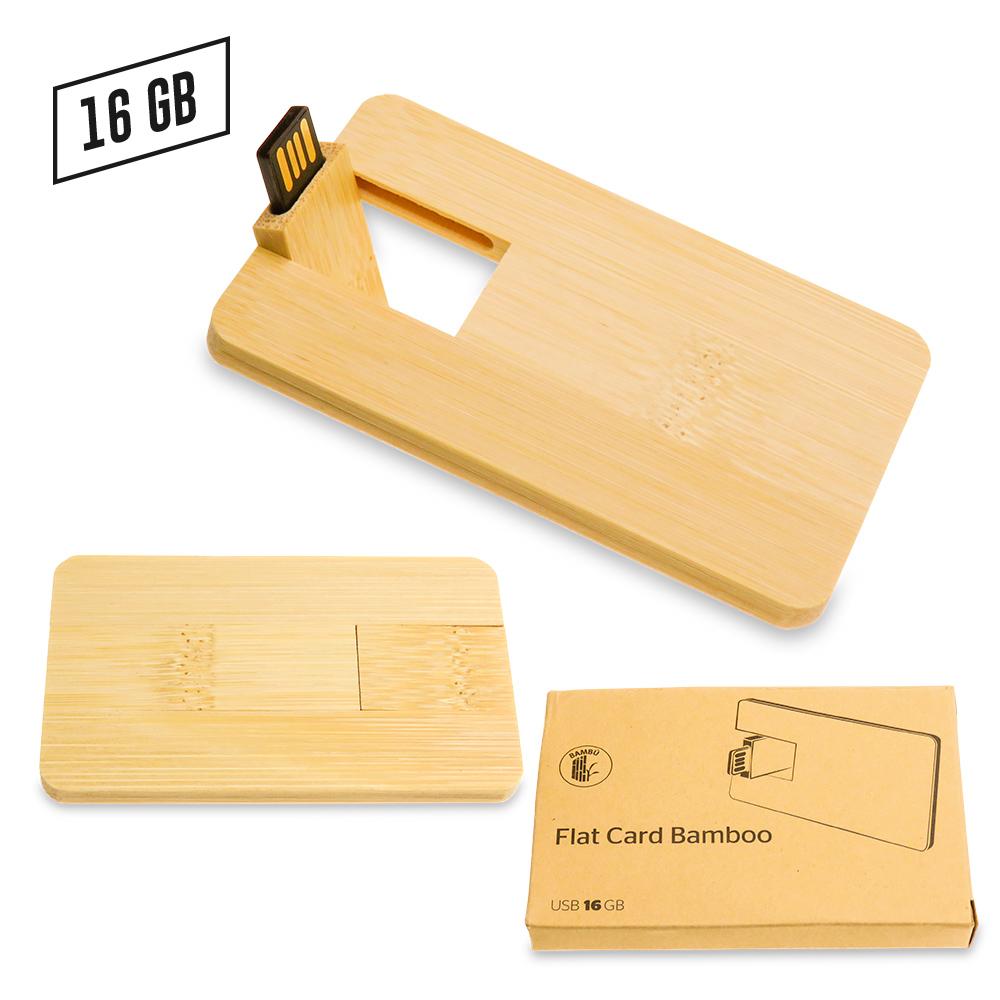 Memoria usb credit card zilda bamboo precio neto precio neto 16GB front