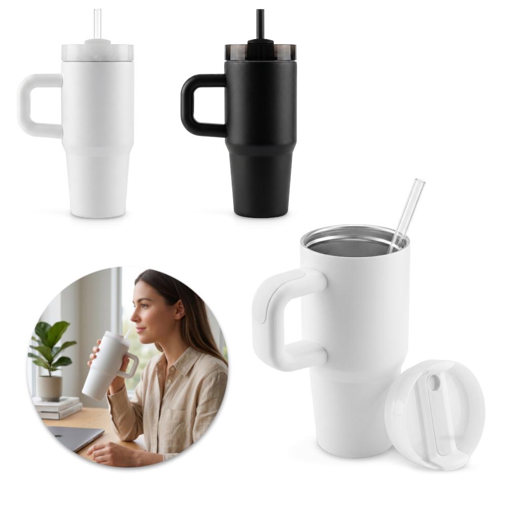 Mug metálico mini chester 400 ml nuevo Blanco front