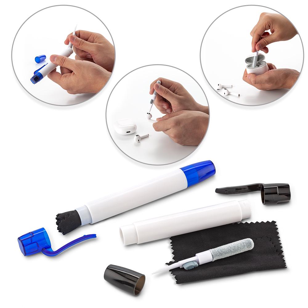 Mini set de limpieza tech Azul front