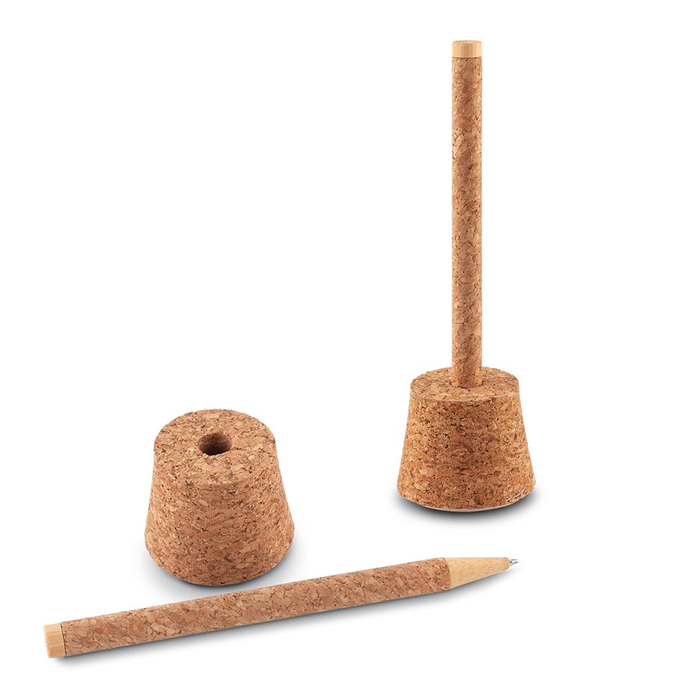 Boligrafo cork stand Corcho front