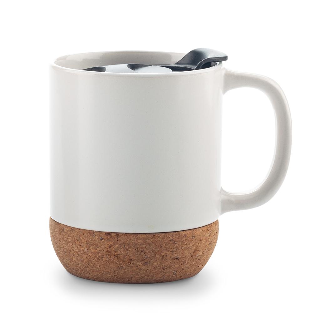 Mug ceramica con corcho 11 oz Blanco miniatura 3