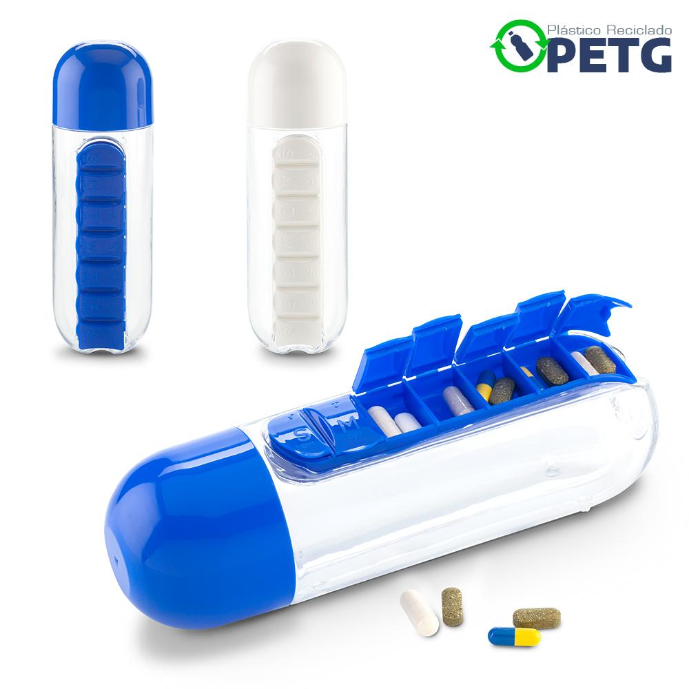 Botilito plastico pillbox 750ml Azul front