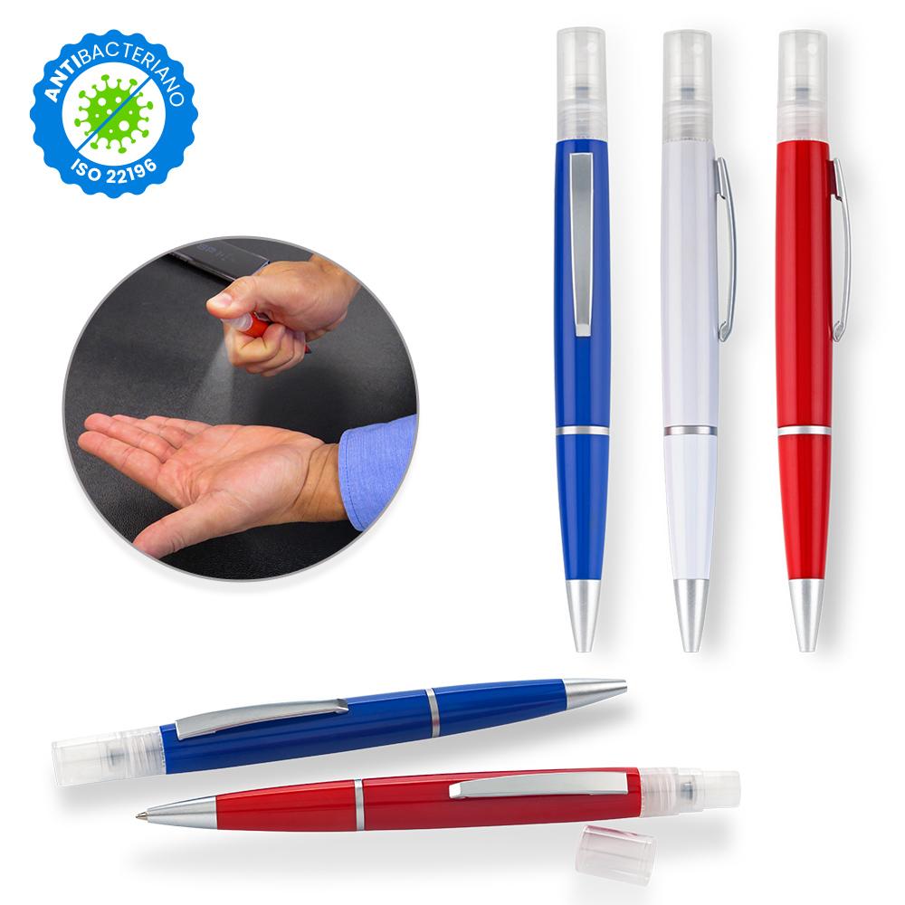 Boligrafo spray max antibacteriano Azul front