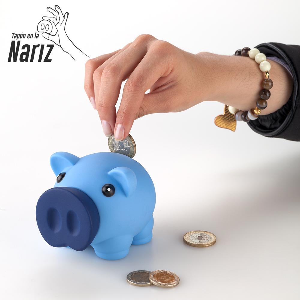 Alcancia mini piggy Azul Claro miniatura 4