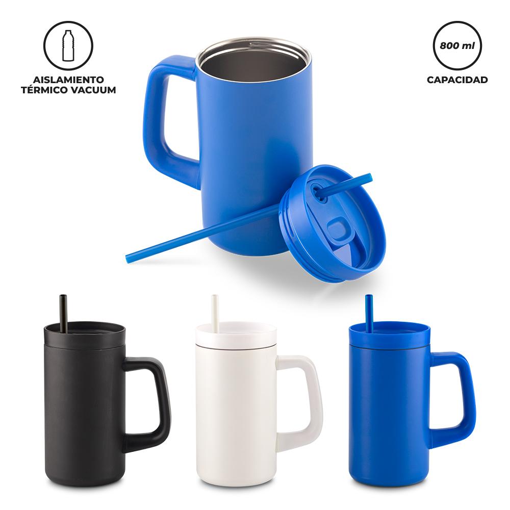Mug metálico micron 800 ml Blanco front