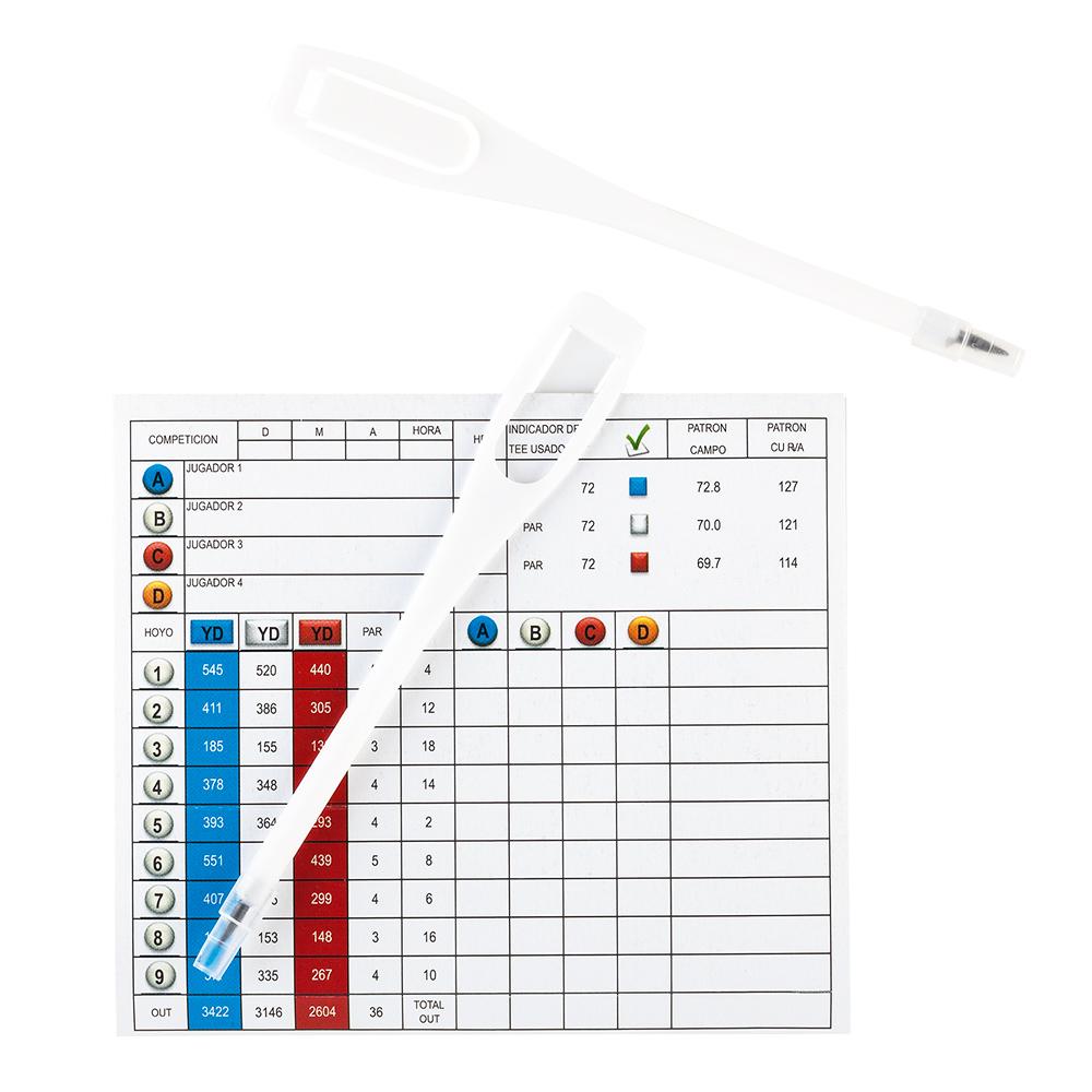 Lapiz plastic clip de golf Blanco front
