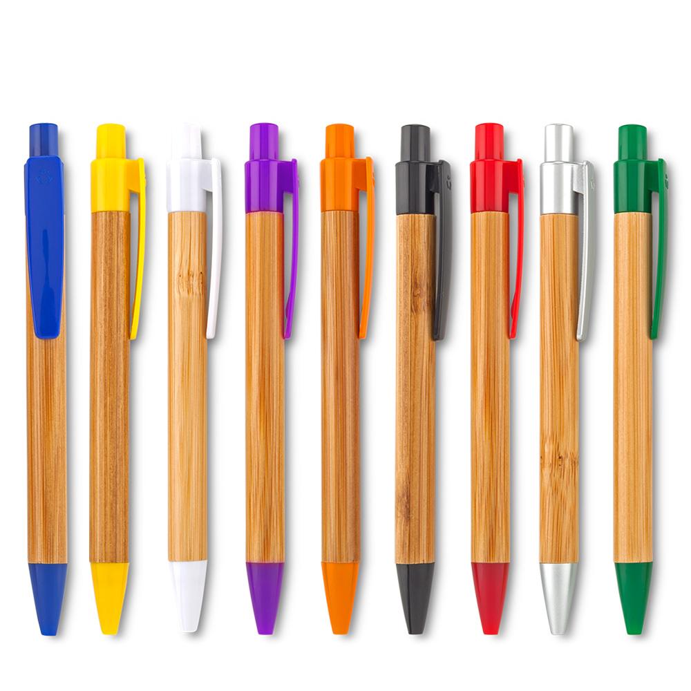 Boligrafo bamboo Azul front