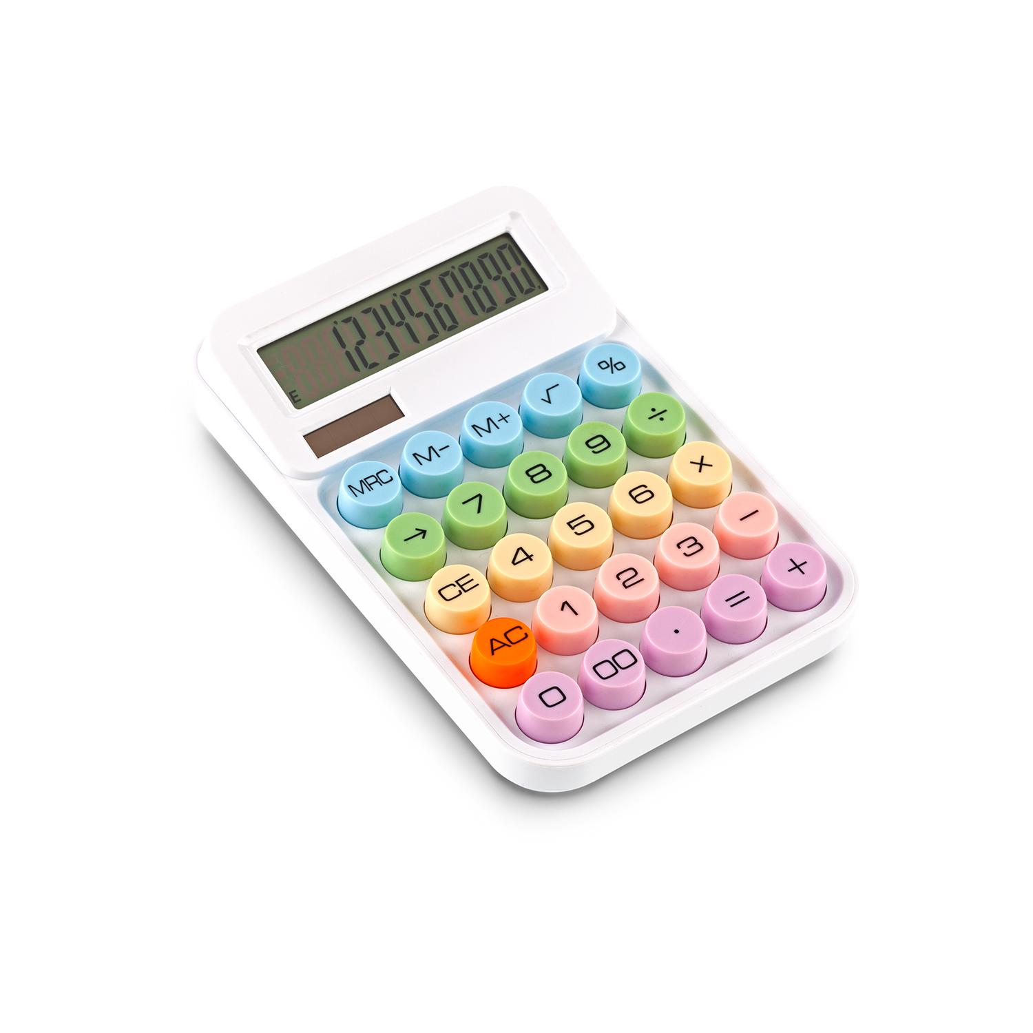 Calculadora multicolor 12 dígitos Blanco front