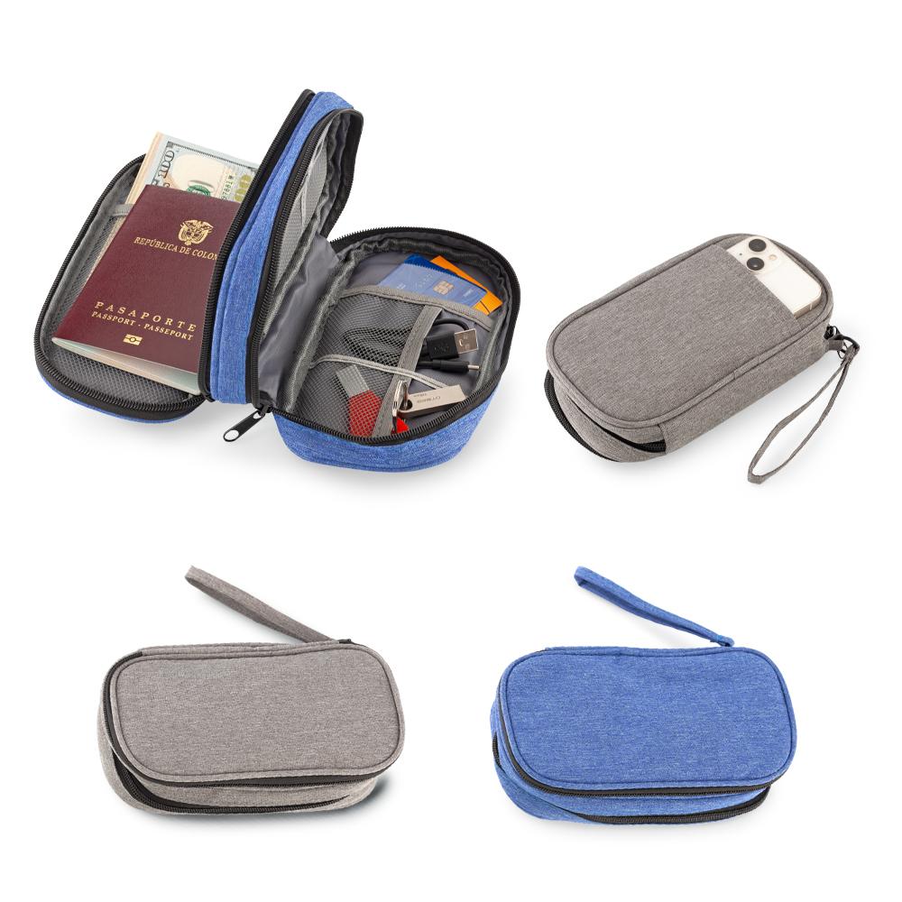 Portadocumentos de viaje y de cables lumen Gris front
