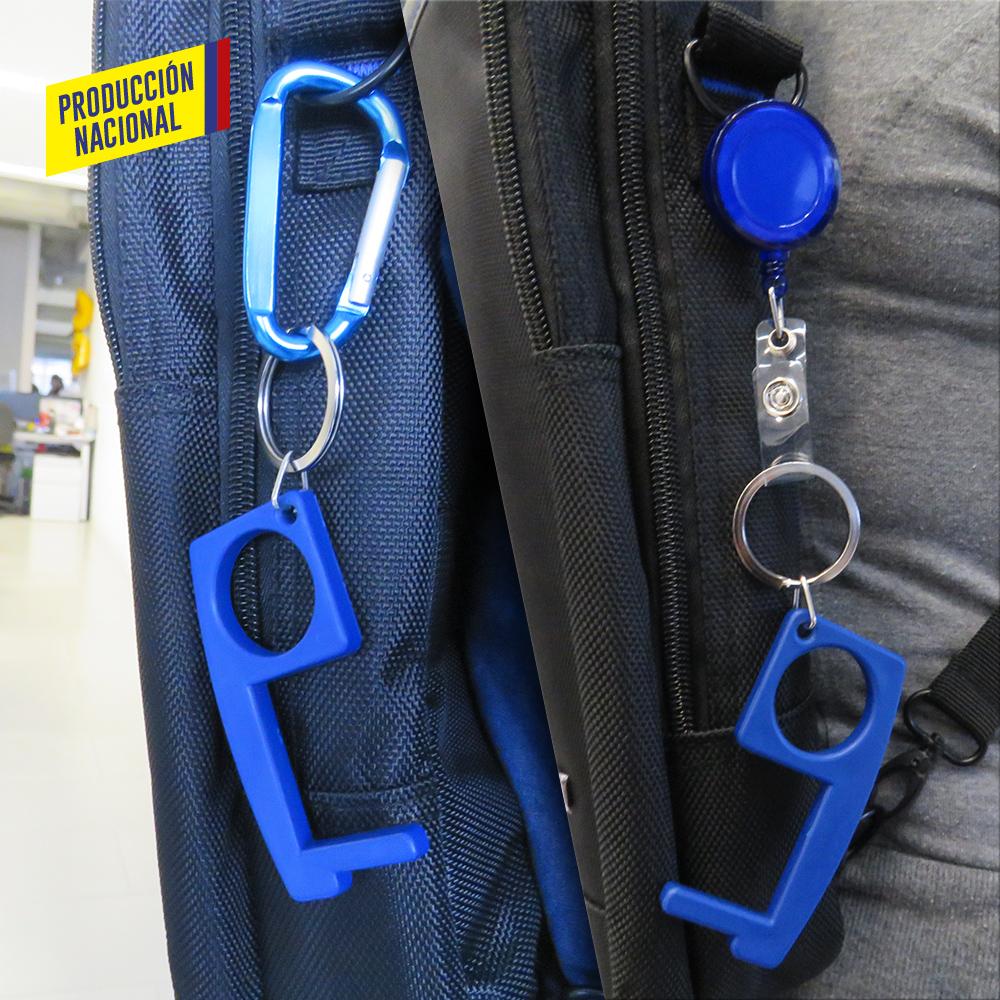 Llavero plastico multiusos anticontacto - produccion nacional produccion nacional Azul Argolla Economica miniatura 3