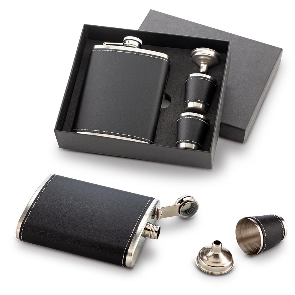 Set licorera malt Negro-silver front